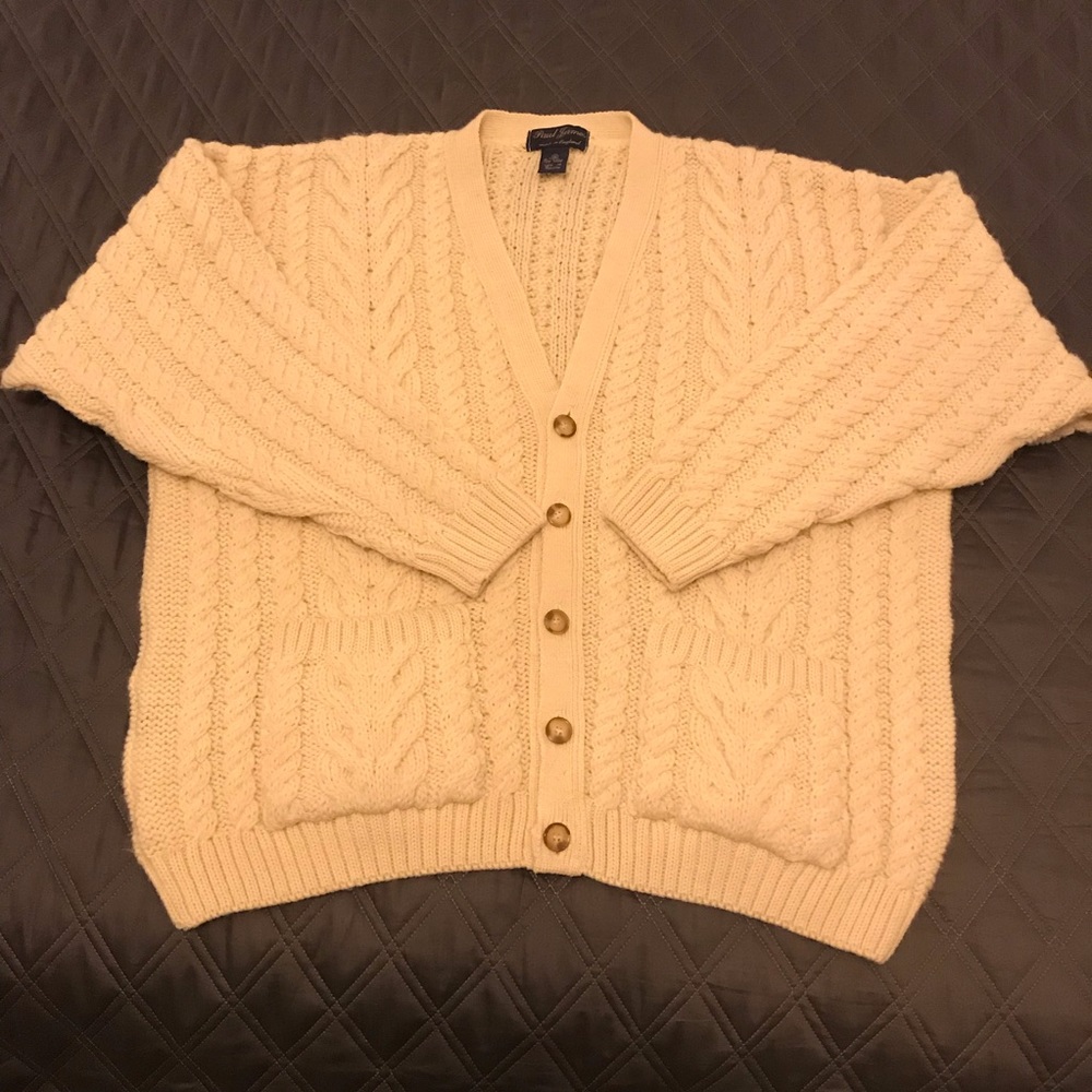 Paul James knitwear 100% Wool cardigan coat